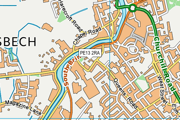 PE13 2RA map - OS VectorMap District (Ordnance Survey)
