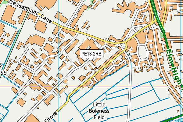 PE13 2RB map - OS VectorMap District (Ordnance Survey)