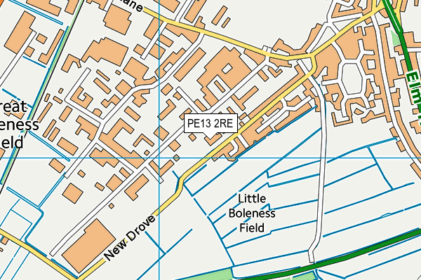 PE13 2RE map - OS VectorMap District (Ordnance Survey)