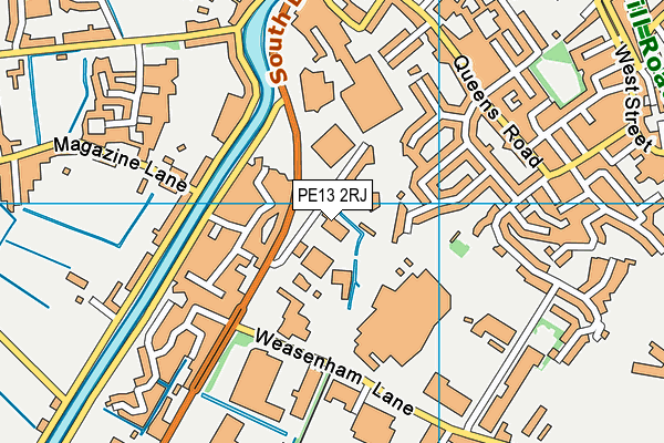 PE13 2RJ map - OS VectorMap District (Ordnance Survey)
