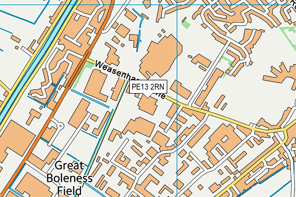 PE13 2RN map - OS VectorMap District (Ordnance Survey)