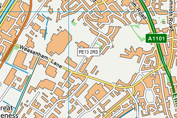 PE13 2RS map - OS VectorMap District (Ordnance Survey)