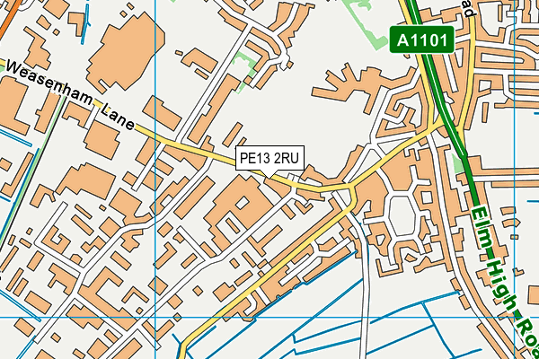 PE13 2RU map - OS VectorMap District (Ordnance Survey)