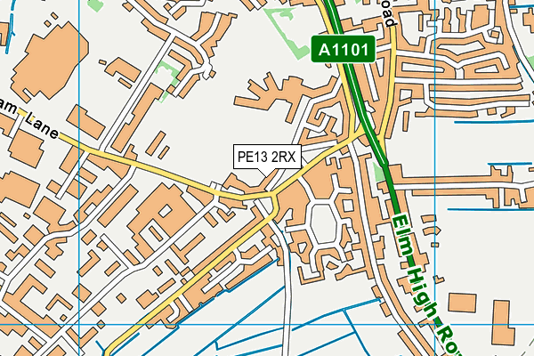 PE13 2RX map - OS VectorMap District (Ordnance Survey)