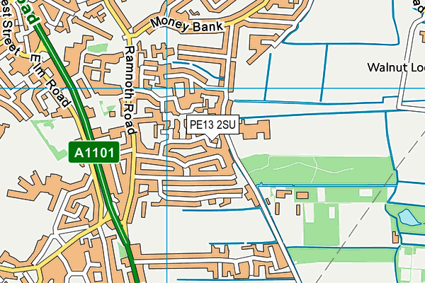 PE13 2SU map - OS VectorMap District (Ordnance Survey)