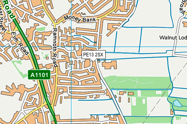 PE13 2SX map - OS VectorMap District (Ordnance Survey)