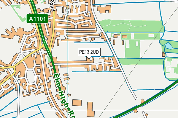 PE13 2UD map - OS VectorMap District (Ordnance Survey)