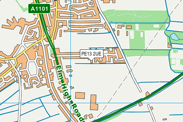 PE13 2UE map - OS VectorMap District (Ordnance Survey)