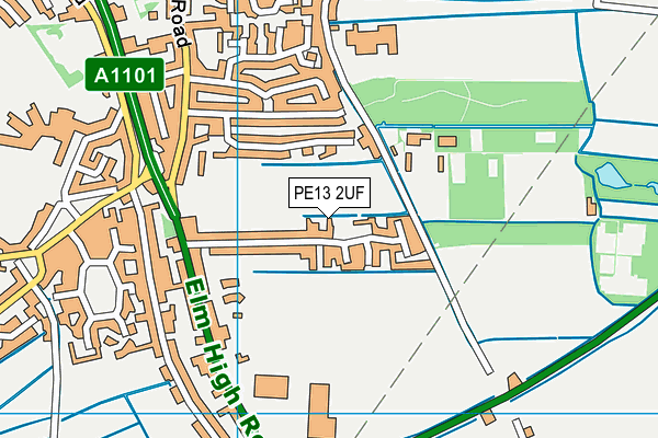 PE13 2UF map - OS VectorMap District (Ordnance Survey)