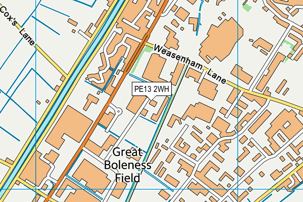 PE13 2WH map - OS VectorMap District (Ordnance Survey)