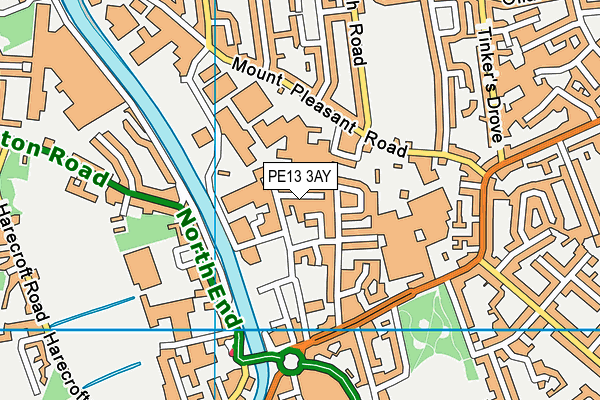 PE13 3AY map - OS VectorMap District (Ordnance Survey)
