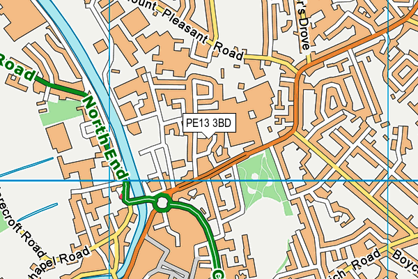 PE13 3BD map - OS VectorMap District (Ordnance Survey)