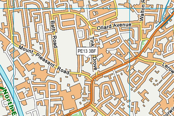 PE13 3BF map - OS VectorMap District (Ordnance Survey)