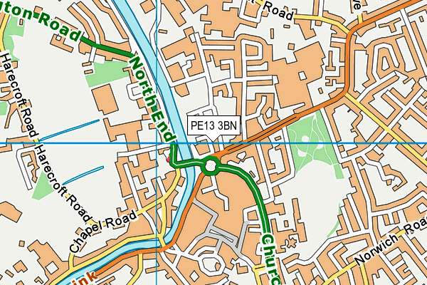 PE13 3BN map - OS VectorMap District (Ordnance Survey)