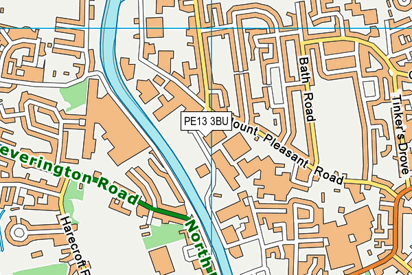 PE13 3BU map - OS VectorMap District (Ordnance Survey)