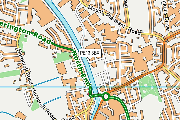 PE13 3BX map - OS VectorMap District (Ordnance Survey)