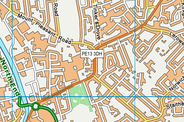 PE13 3DH map - OS VectorMap District (Ordnance Survey)