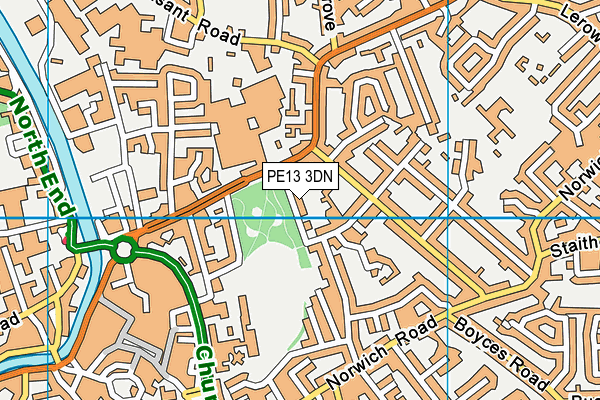 PE13 3DN map - OS VectorMap District (Ordnance Survey)