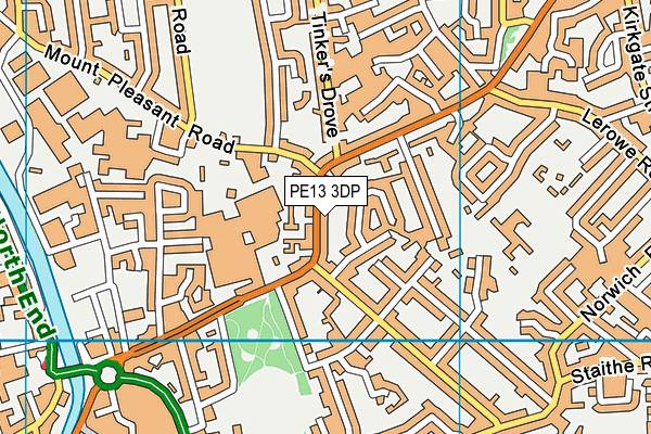 PE13 3DP map - OS VectorMap District (Ordnance Survey)