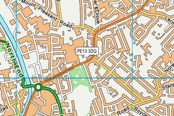 PE13 3DQ map - OS VectorMap District (Ordnance Survey)