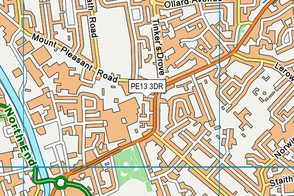 PE13 3DR map - OS VectorMap District (Ordnance Survey)