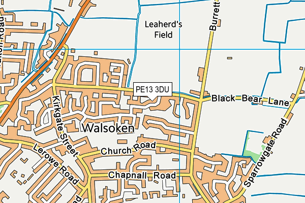 PE13 3DU map - OS VectorMap District (Ordnance Survey)