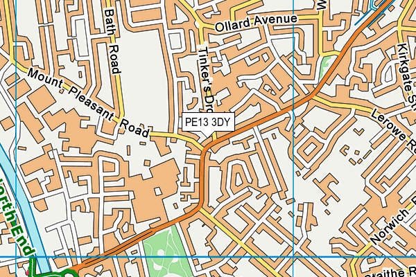 PE13 3DY map - OS VectorMap District (Ordnance Survey)
