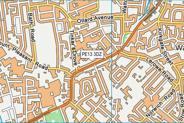 PE13 3DZ map - OS VectorMap District (Ordnance Survey)