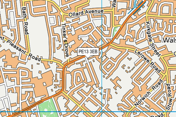 PE13 3EB map - OS VectorMap District (Ordnance Survey)
