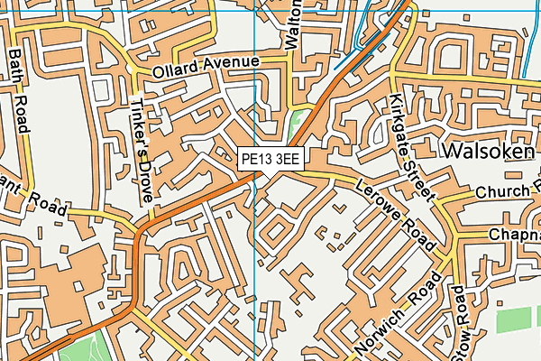 PE13 3EE map - OS VectorMap District (Ordnance Survey)