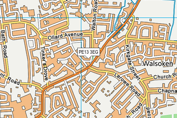 PE13 3EG map - OS VectorMap District (Ordnance Survey)