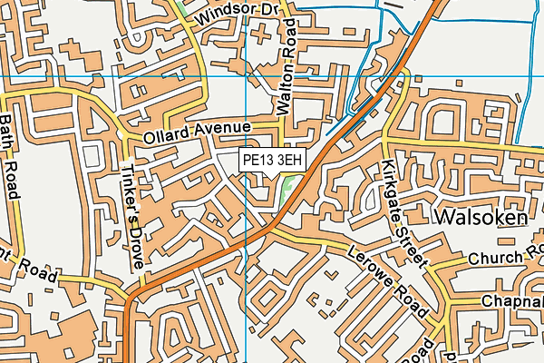 PE13 3EH map - OS VectorMap District (Ordnance Survey)