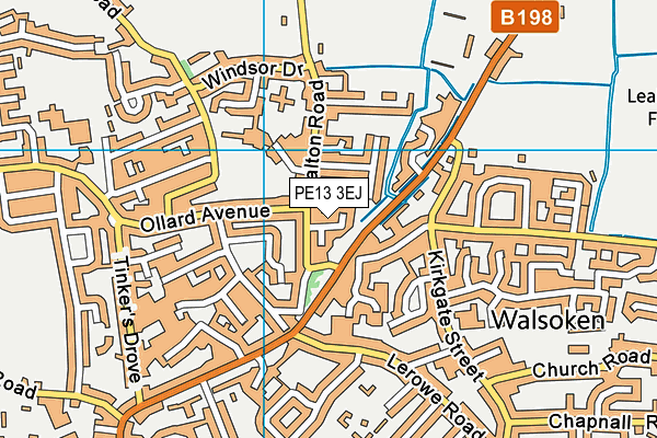 PE13 3EJ map - OS VectorMap District (Ordnance Survey)