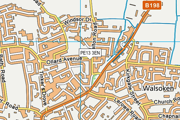 PE13 3EN map - OS VectorMap District (Ordnance Survey)