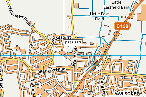 PE13 3EP map - OS VectorMap District (Ordnance Survey)