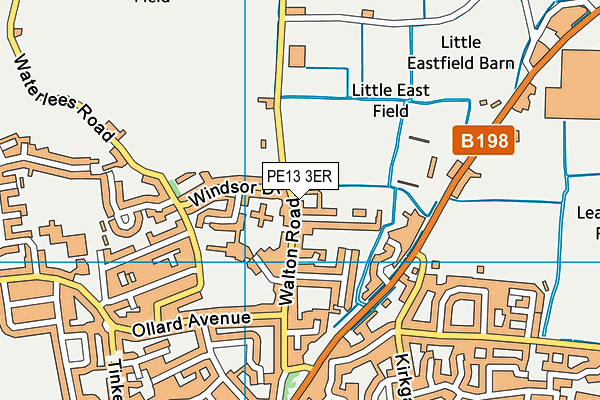 PE13 3ER map - OS VectorMap District (Ordnance Survey)