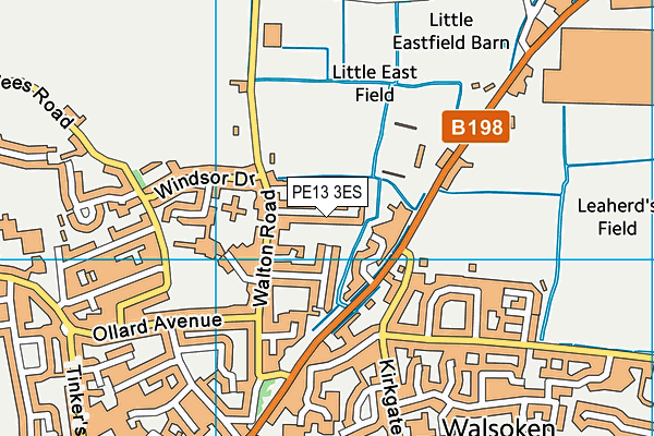 PE13 3ES map - OS VectorMap District (Ordnance Survey)
