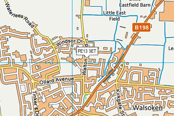 PE13 3ET map - OS VectorMap District (Ordnance Survey)