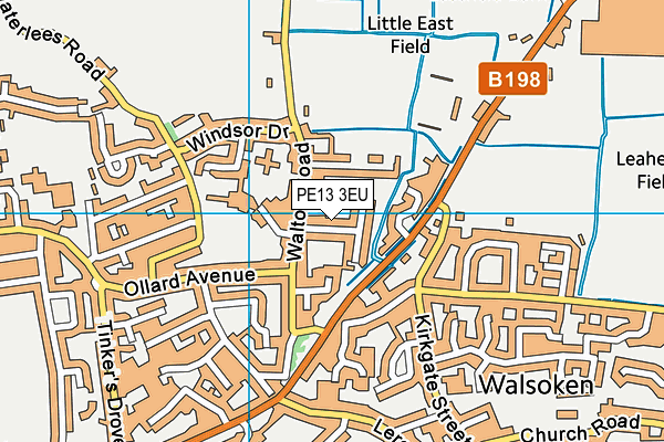 PE13 3EU map - OS VectorMap District (Ordnance Survey)