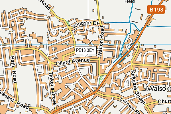 PE13 3EY map - OS VectorMap District (Ordnance Survey)