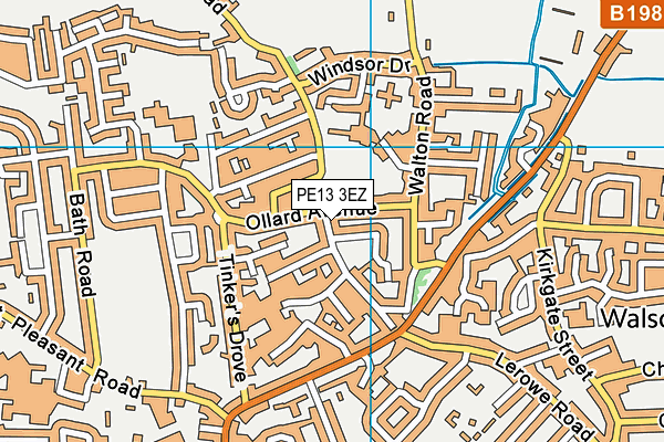 PE13 3EZ map - OS VectorMap District (Ordnance Survey)