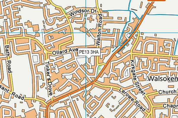 PE13 3HA map - OS VectorMap District (Ordnance Survey)