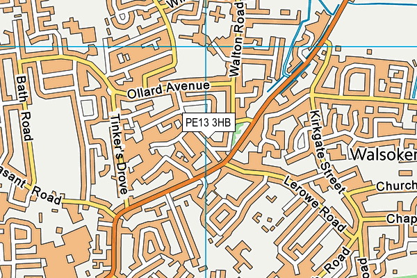 PE13 3HB map - OS VectorMap District (Ordnance Survey)
