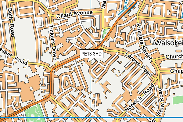 PE13 3HD map - OS VectorMap District (Ordnance Survey)