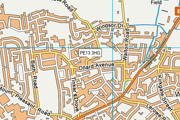 PE13 3HG map - OS VectorMap District (Ordnance Survey)