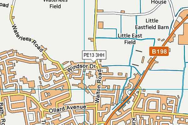 PE13 3HH map - OS VectorMap District (Ordnance Survey)