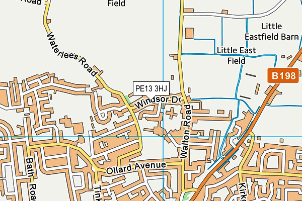 PE13 3HJ map - OS VectorMap District (Ordnance Survey)