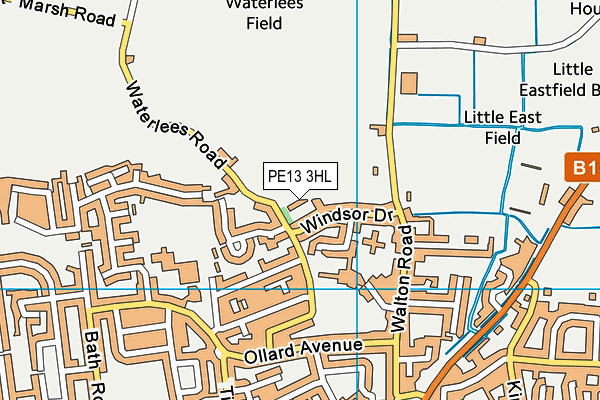 PE13 3HL map - OS VectorMap District (Ordnance Survey)