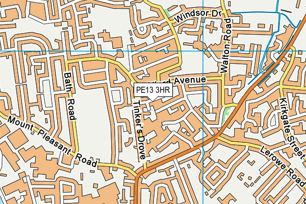 PE13 3HR map - OS VectorMap District (Ordnance Survey)