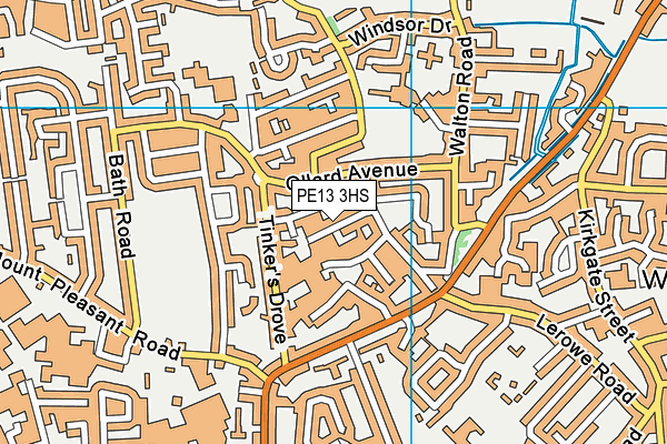 PE13 3HS map - OS VectorMap District (Ordnance Survey)